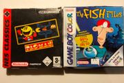 No games The Fish Files + Pac-Man GBA Gameboy color advance