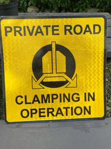 Clamping in Operation sign