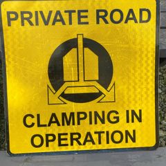 Clamping in Operation sign