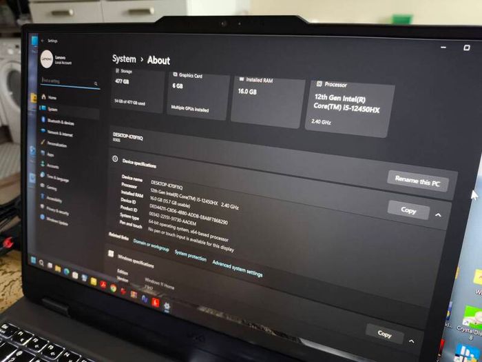 Gaming Laptop Lenovo Loq i5 12450HX 8/12 RTX3050 6gb 95w 16gb Ddr5 512GB Nvme 144hz Win11 Rgb