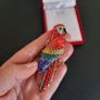 Large Rhinestone Crystals Parrot Brooch Tropical Bird Clothing Accessories Pin Sparkling Multicolored Jewellery Image 4