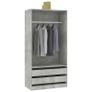 Wardrobe Concrete Grey 100x50x200 cm Chipboard Image 3