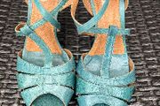 turquoise Italian  leather sandals from Carl scarpa