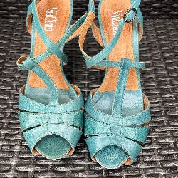 turquoise Italian  leather sandals from Carl scarpa