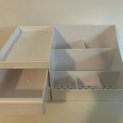 White Desk Organizer with Drawers