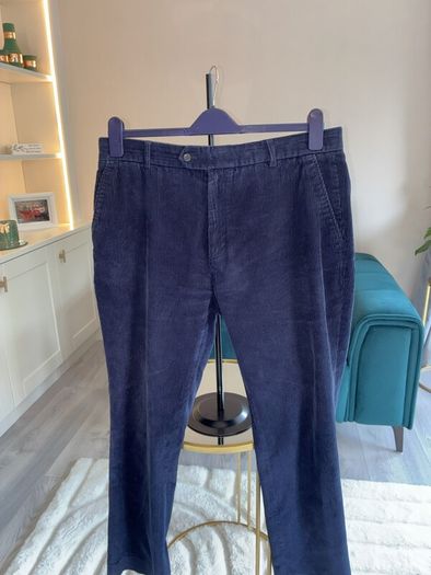 Mens Navy Corduroy Trousers from Gurteen