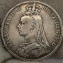 Great Britain 1891 Silver Crown Queen Victoria Coin Image 2