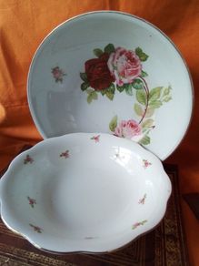 Two Shabby Chic Floral Bowls