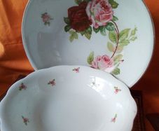 Two Shabby Chic Floral Bowls