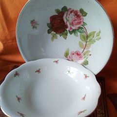 Two Shabby Chic Floral Bowls