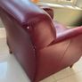 Red leather armchair Image 3
