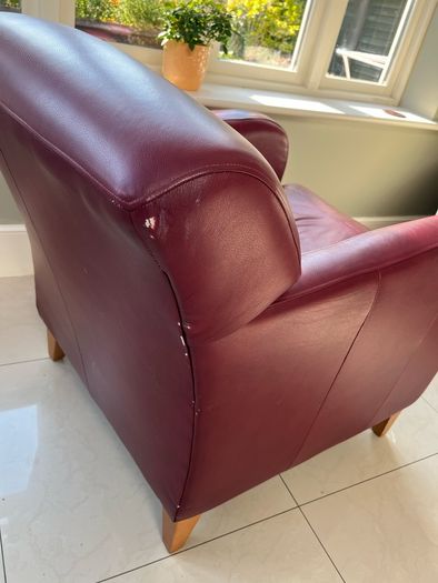 Red leather armchair