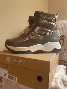 Bronze Tone/Taupe Grained Ankle Boots