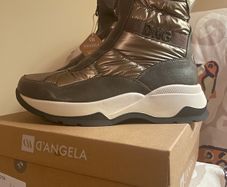 Bronze Tone/Taupe Grained Ankle Boots