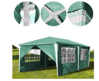 3 x 6 m Gazebo Party Tent  Marquee Garden Gazebo with 6 Side Panels for Wedding Party, Waterproof Garden Camping
