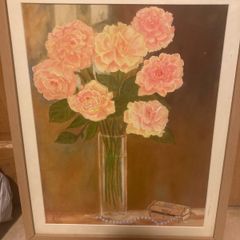 Still life oil painting framed free postage