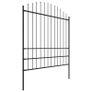 Garden Fence with Spear Top Steel (1.75-2)x17 m Black Image 2