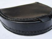 Leather Gents Men Coin Change Tray Wallet Purse Pouch with notes flap pocket