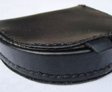 Leather Gents Men Coin Change Tray Wallet Purse Pouch with notes flap pocket