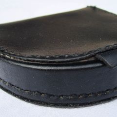 Leather Gents Men Coin Change Tray Wallet Purse Pouch with notes flap pocket