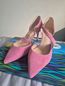 H&M Pink High Heel, Real Suede_NEW
