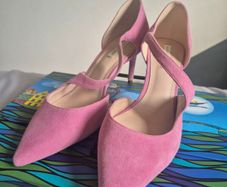 H&M Pink High Heel, Real Suede_NEW
