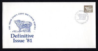1981 Ireland 24p Gerl Definitive Stamp Illustrated The Irish Times First Day Cover (FDC)
