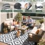 Outdoor Rug for Patios Waterproof 120x180cm, Reversible Garden Rugs Geometric Anti-slip Mat Carpet, UV Resistant Indoor Area Rugs for Camping, Deck, Picnic, Backyard (Grey & White) Image 3