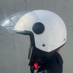 Open-face jet-style helmet with full visor