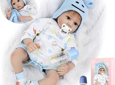 22 Inch 55cm Reborn Baby Dolls Boys Soft Silicone Vinyl Real Life Baby Dolls Handmade Newborn Baby Toys Reborn Babies (FREE POSTAGE)