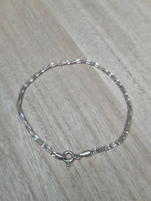 Vintage Italian Sterling Silver 925 Twisted Flat Chain Bracelet 18.5cm