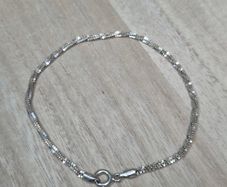 Vintage Italian Sterling Silver 925 Twisted Flat Chain Bracelet 18.5cm