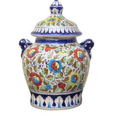 Handmade and Hand Painted Large Ceramic Jar with Lid, Chinese Style Jar | Warehouse Clearance | Massive Discount | Bargain prices