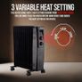 2500W Oil Filled Radiator Heater, 11 Fins Portable Electric Radiator with Adjustable Thermostat & Safety Cut-Off, Energy Saving Room Heater for Home & Office - Black Image 4