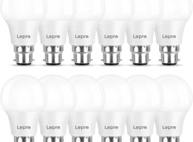 Bayonet Light Bulbs 60W Equivalent, Warm White 2700K, 8.5W 806lm LED Bayonet Bulb, B22 LED Bulbs, BC Energy Saving Lightbulbs Bayonet, Non-dimmable, Pack of 12