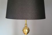 Mid-century brass bobbin table lamp
