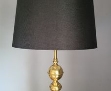 Mid-century brass bobbin table lamp