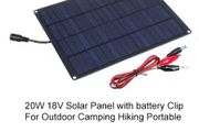 20W 18V Solar Panel with battery Clip