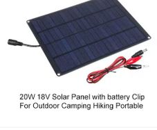 20W 18V Solar Panel with battery Clip