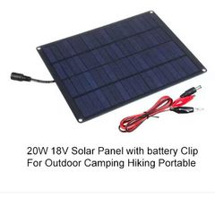 20W 18V Solar Panel with battery Clip