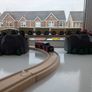 Wooden train tracks and trains Image 8