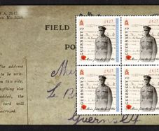 2014 Guernsey Stories from the Great War (I) 41p Pte Yves Cataroche Commemorative Stamp Booklet Pane Mint Never Hinged (MNH)