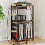 NEW SALE Record Player Stand with Charging Station, 3 Tier End Table with Vinyl Record Storage, Record Player Table with Storage, Turntable Stand for Vinyl Player in Living Room Bedroom Image 3
