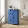 Slate Blue Bathroom Storage Cabinet with Drawers Image 4