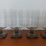 Fabulous Set of Four Vintage Mid-Century Federal Glass Company Juice Glasses in the "Nordic Midnight (Smoke)" Pattern, Circa 1960's Image 3