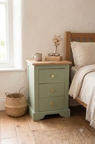 Sage Green 3-Drawer Nightstand / Bedside Table
