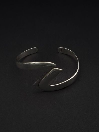 Modernist Sterling Silver Bangle, Full British Hallmarks