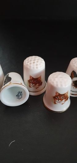 Collection of Assorted Cat Themed Thimbles