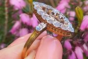 Antique Art Deco Marquise Diamond Ring 18ct Gold