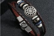 Men's Leather &amp; Metal Alloy Bracelet - great gift + other designs available